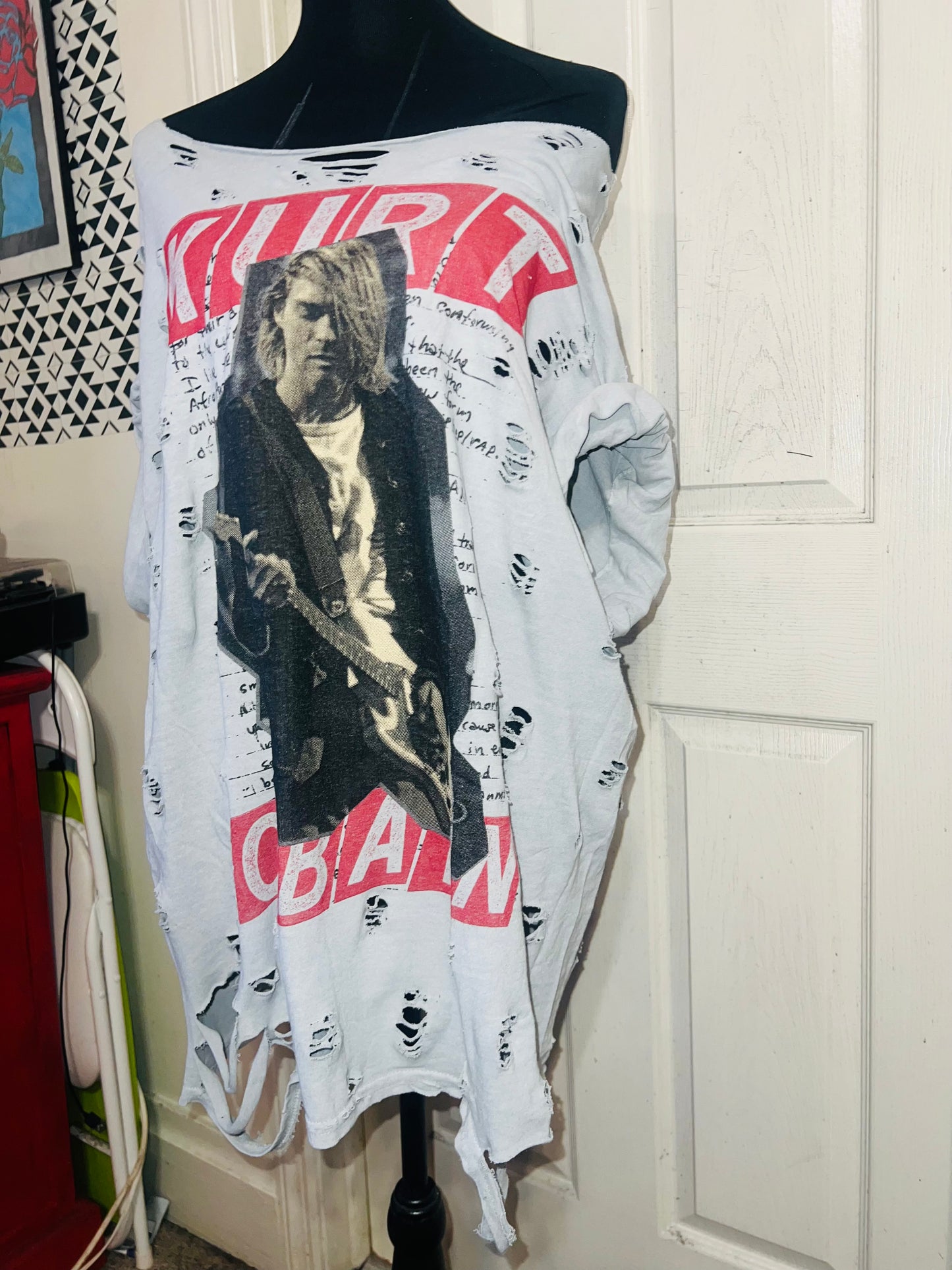 Kurt Cobain Oversized Distressed Tee