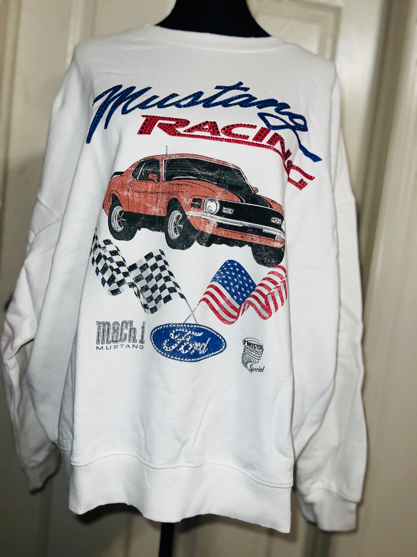 Ford Mustang Oversized Distressed Sweatshirt