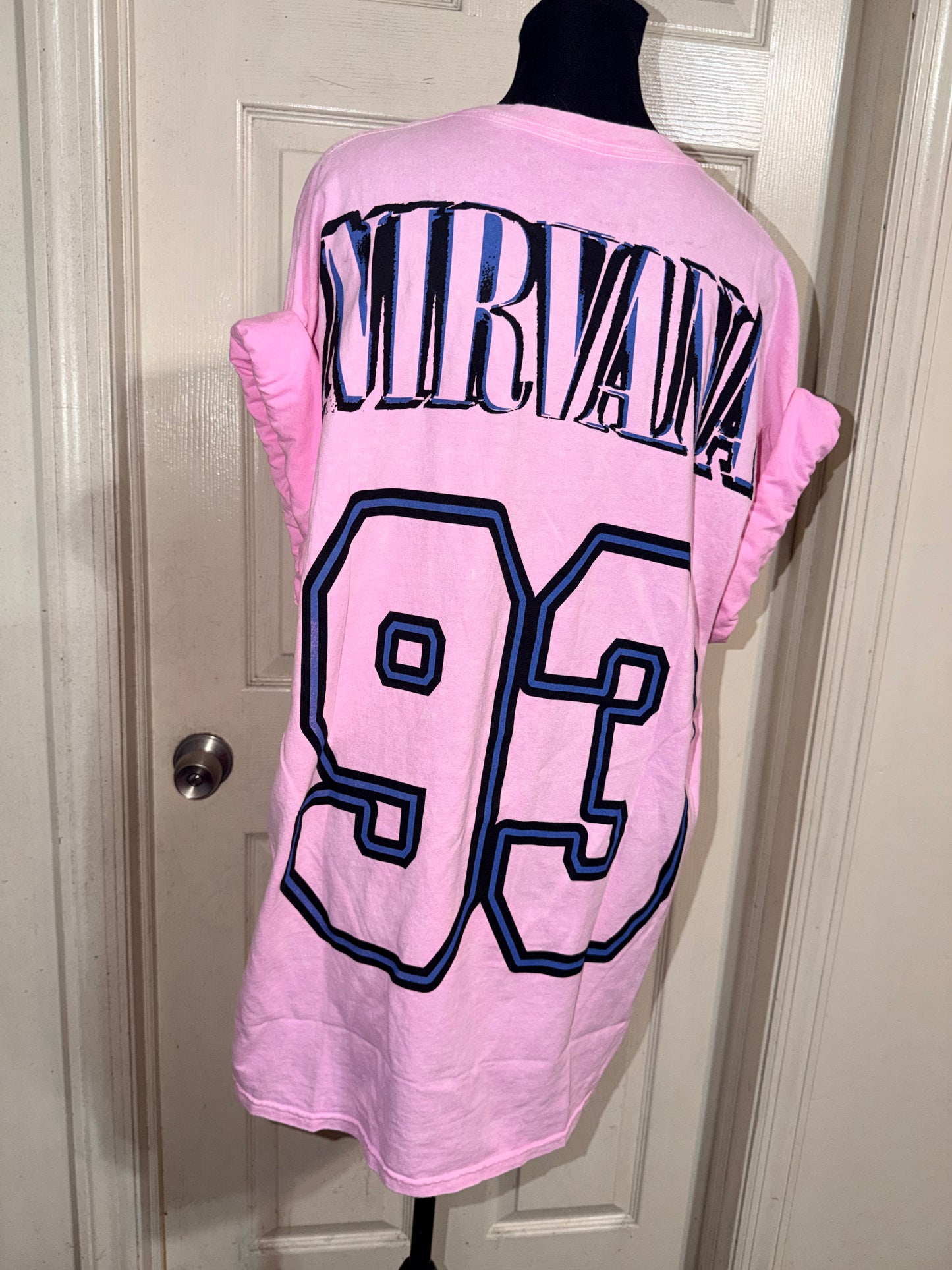 Nirvana Double Sided Oversized Distressed Tee