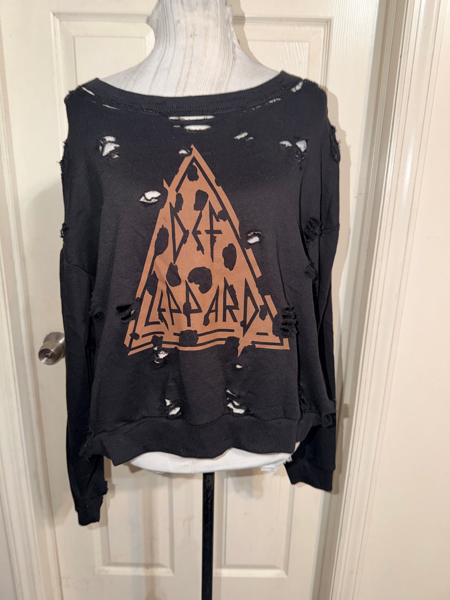 Def Leppard Oversized Distressed Sweatshirt