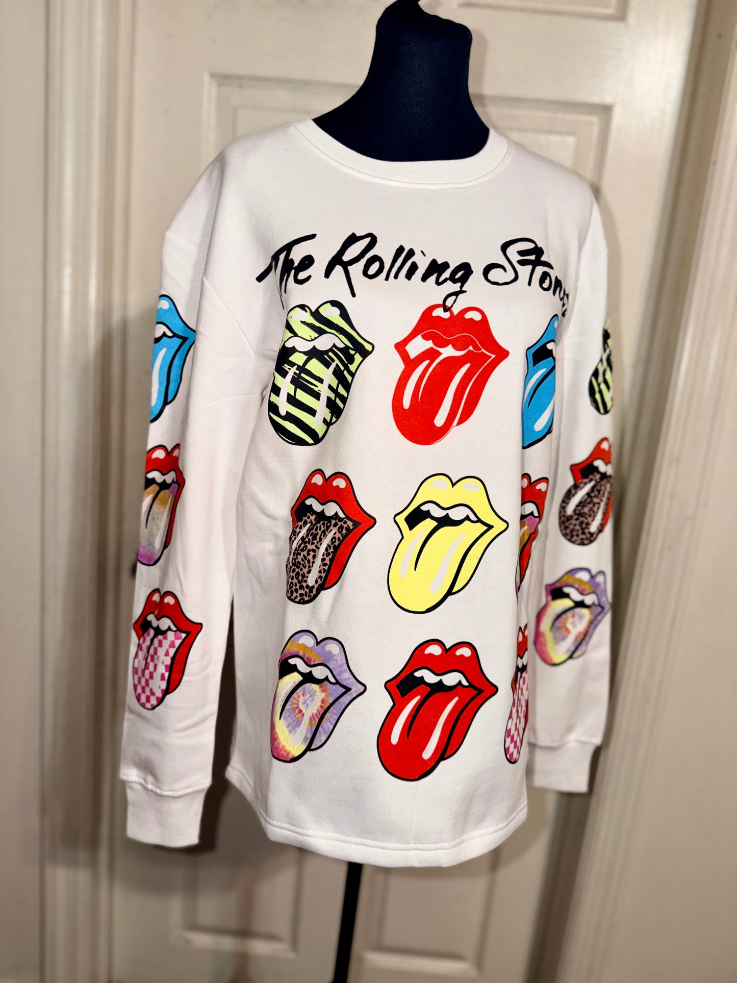The Rolling Stones Oversized Distressed Sweatshirt