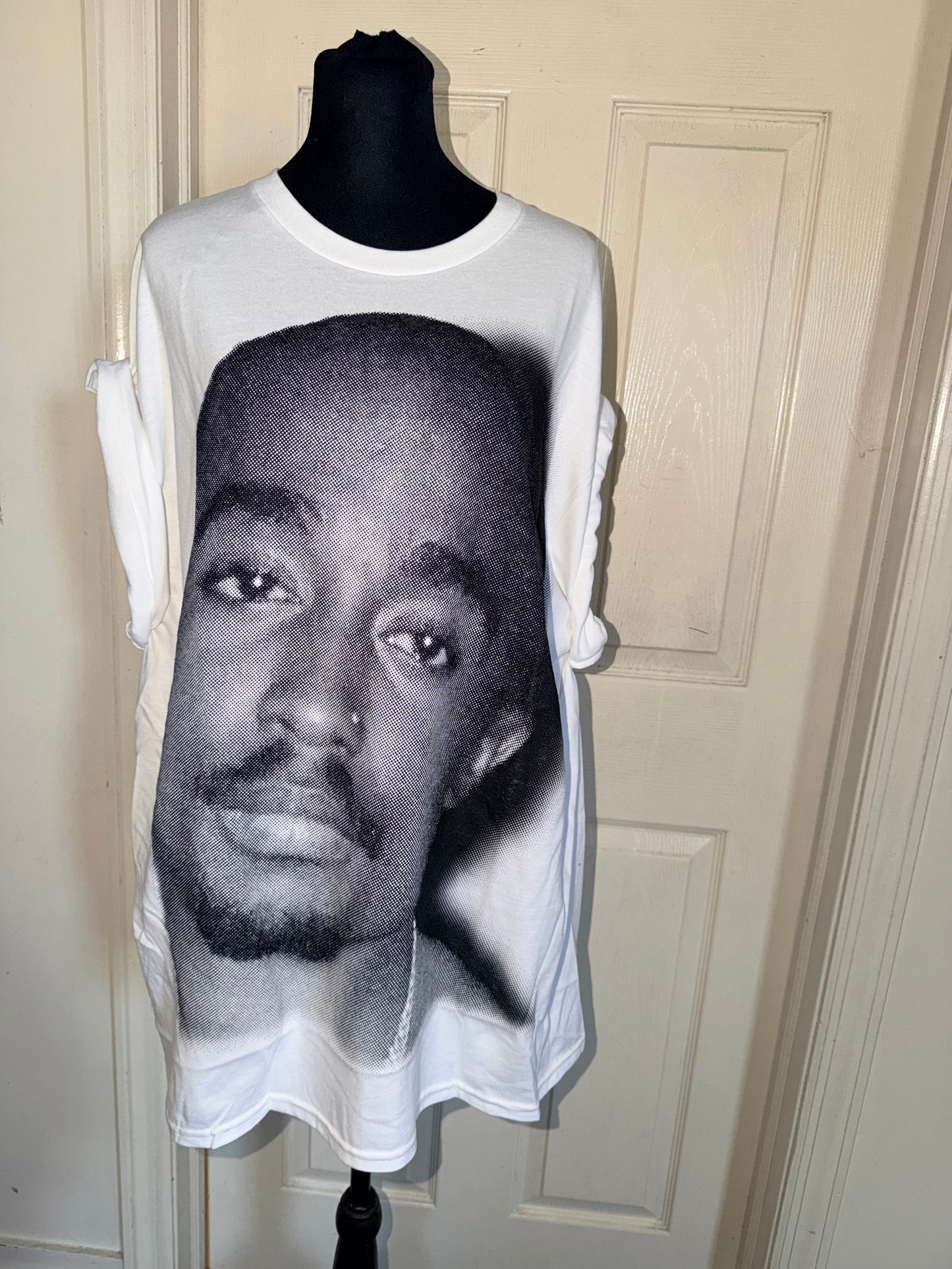 Tupac Double Sided Oversized Distressed Tee