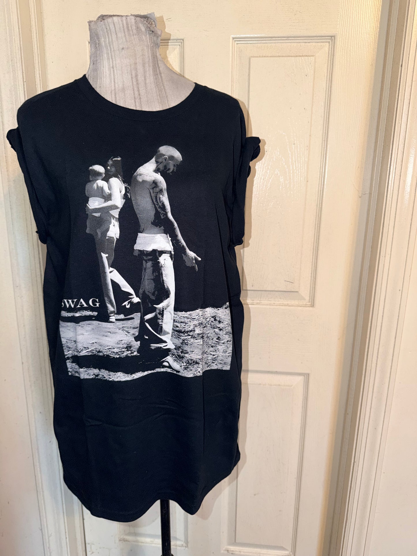 Justin Bieber Double Sided Oversized Distressed Tee