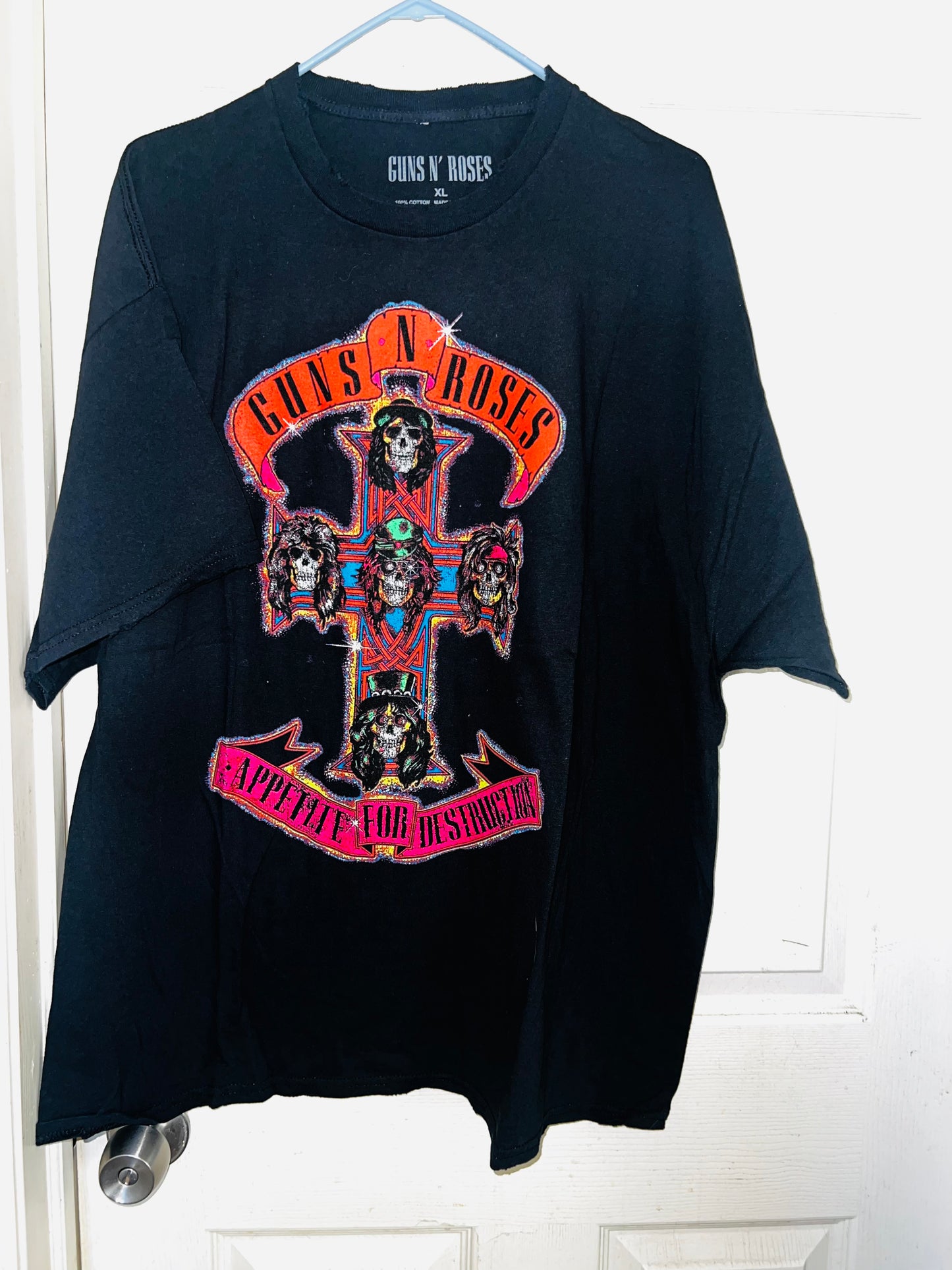 Guns n Roses Cross Oversized Distressed Tee