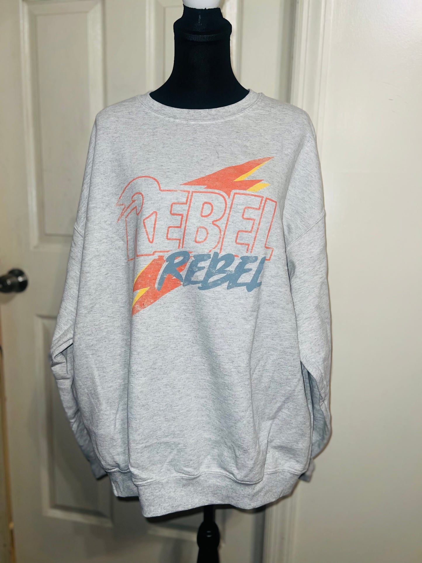 Rebel Rebel Bowie Oversized Distressed Sweatshirt