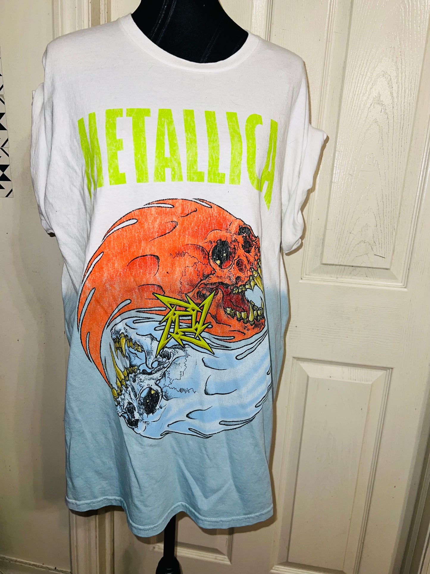 Metallica Tie Die Oversized Distressed Tee