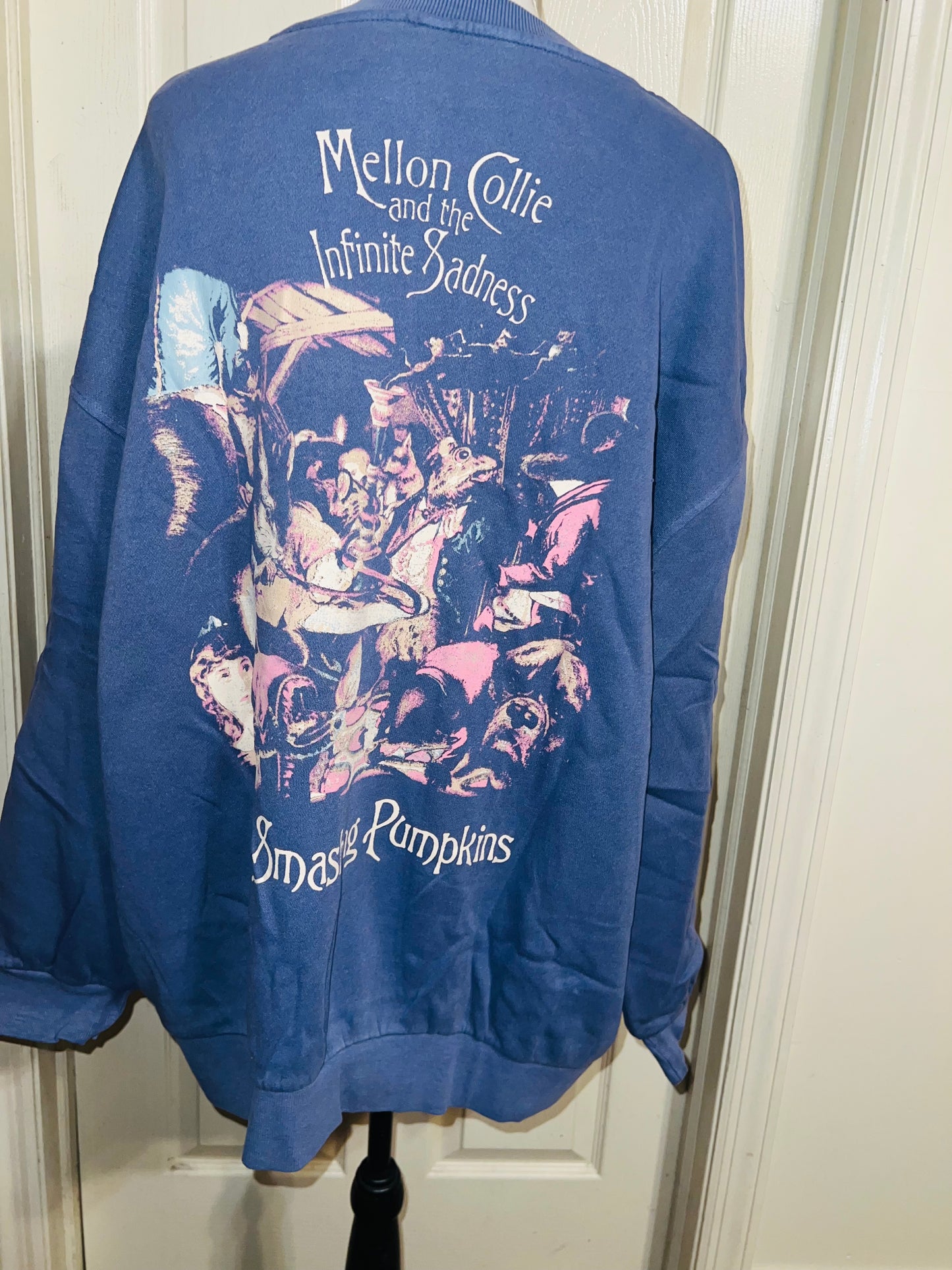 The Smashing Pumpkins Double Sided Oversized Distressed Sweatshirt