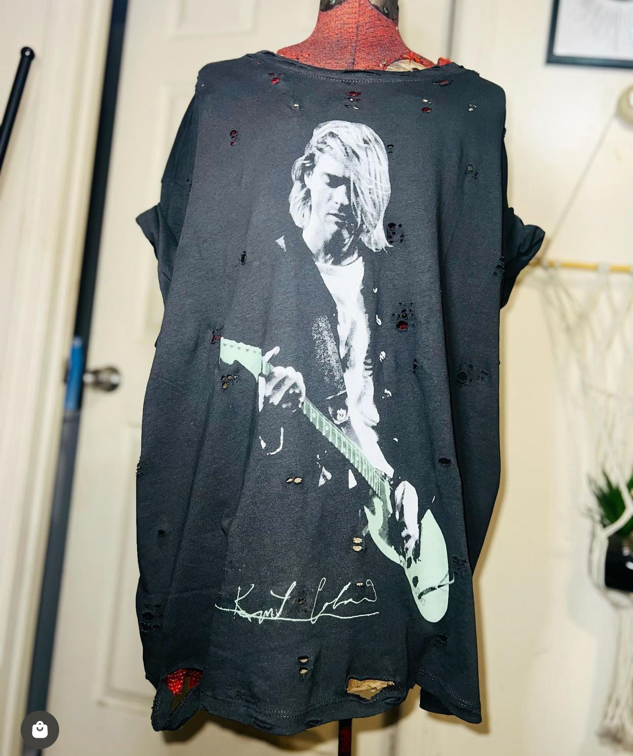 Kurt Cobain Oversized Distressed Tee