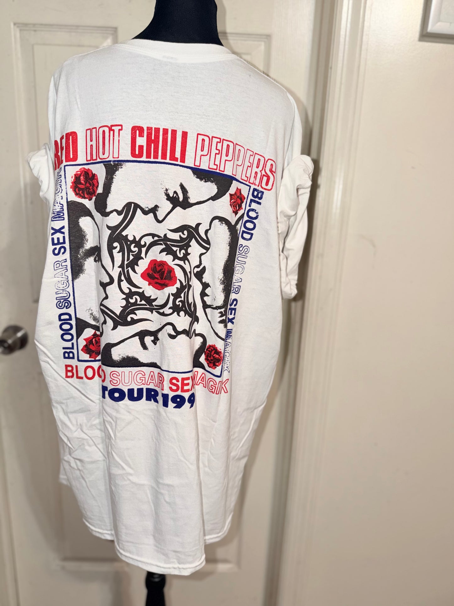 Red Hot Chili Peppers Double Sided Oversized Distressed Tee