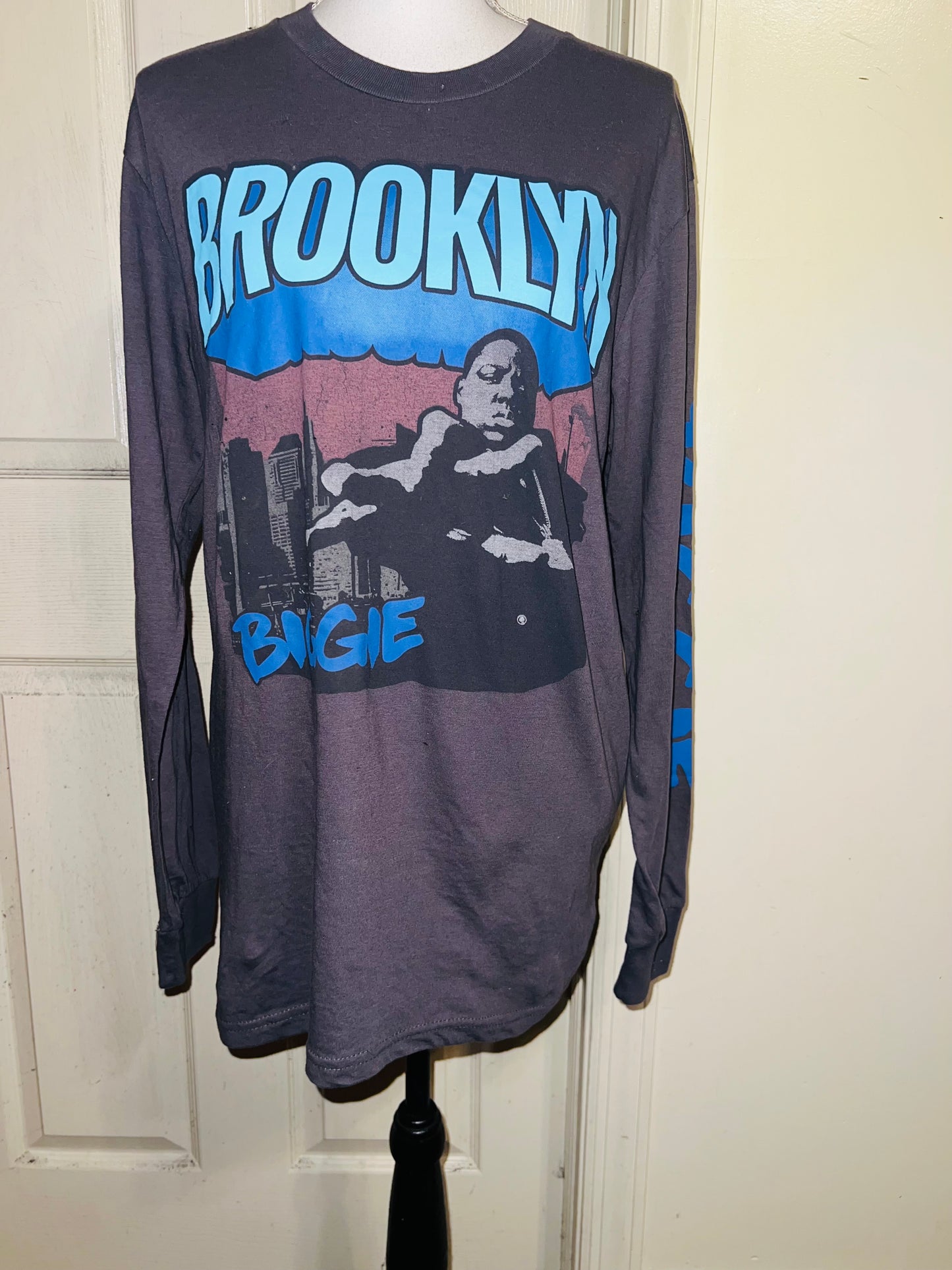 Biggie Smalls Oversized Distressed Long Sleeve Tee