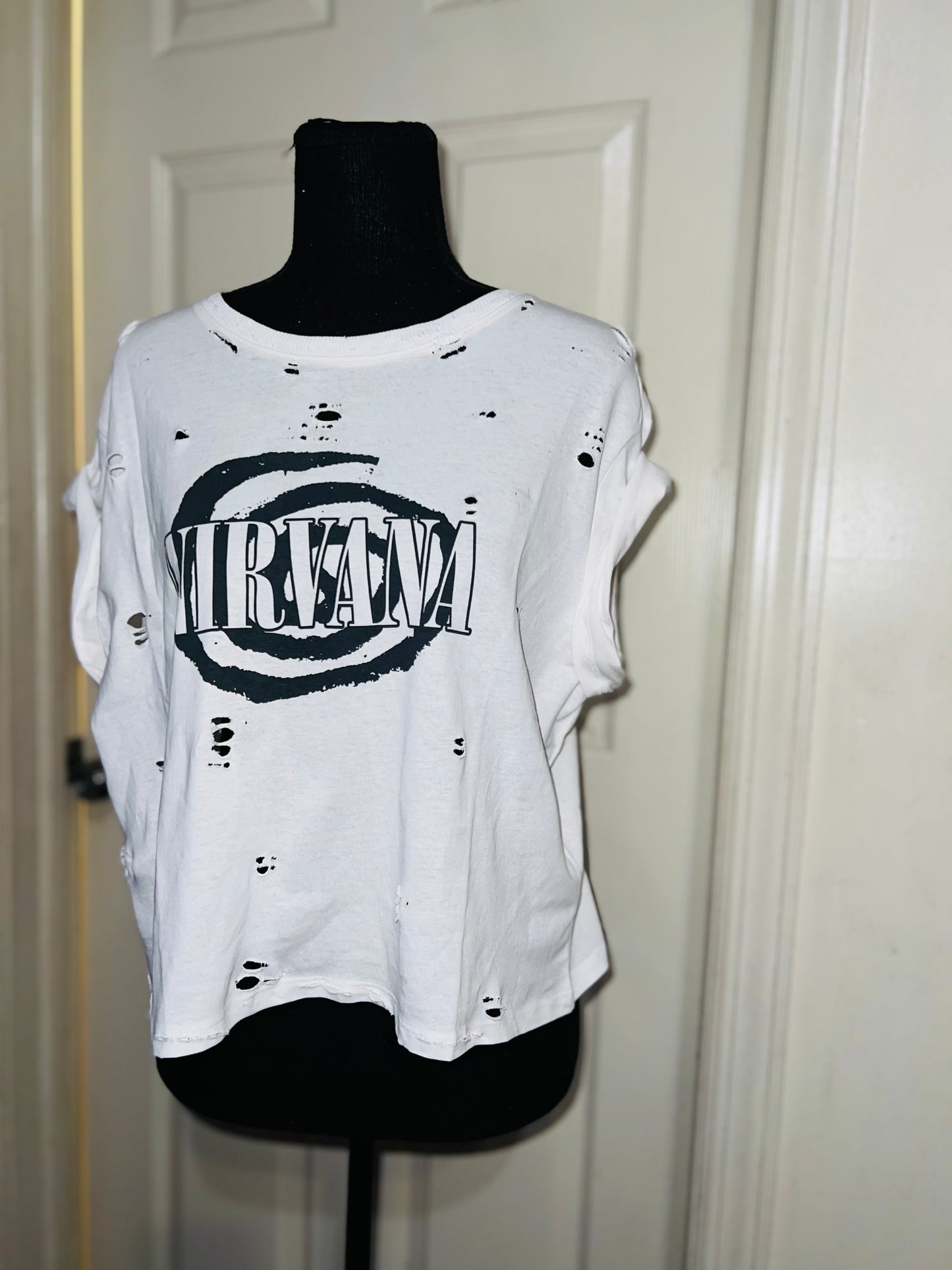 Nirvana Oversized Distressed Baby Tee