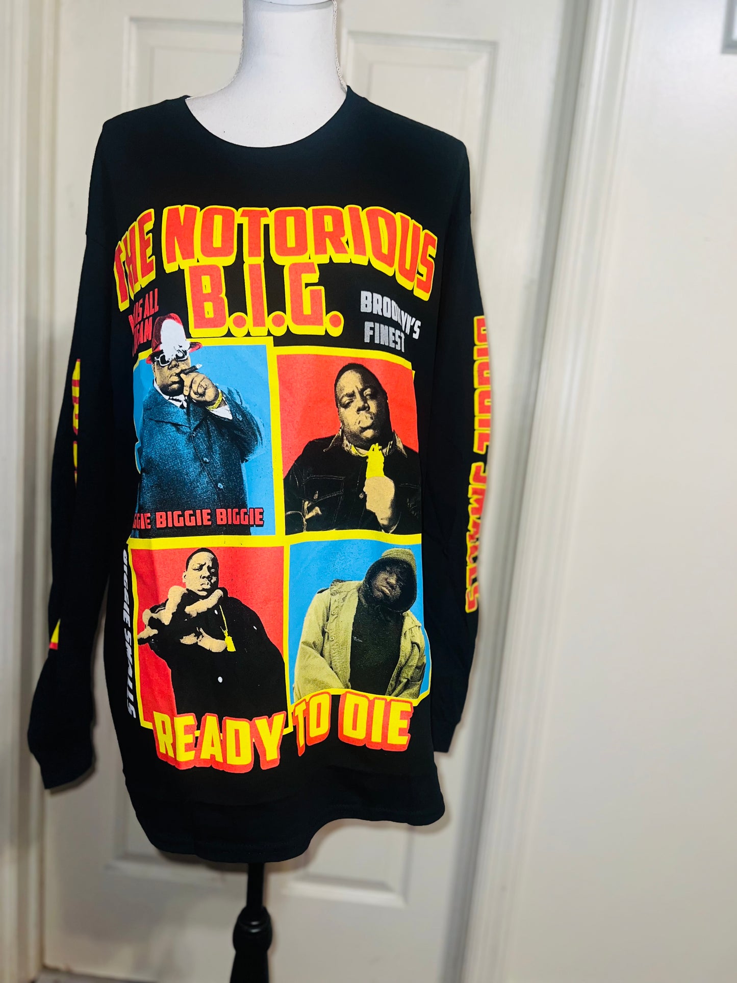 Notorious B.I.G. Oversized Distressed Long Sleeve Tee