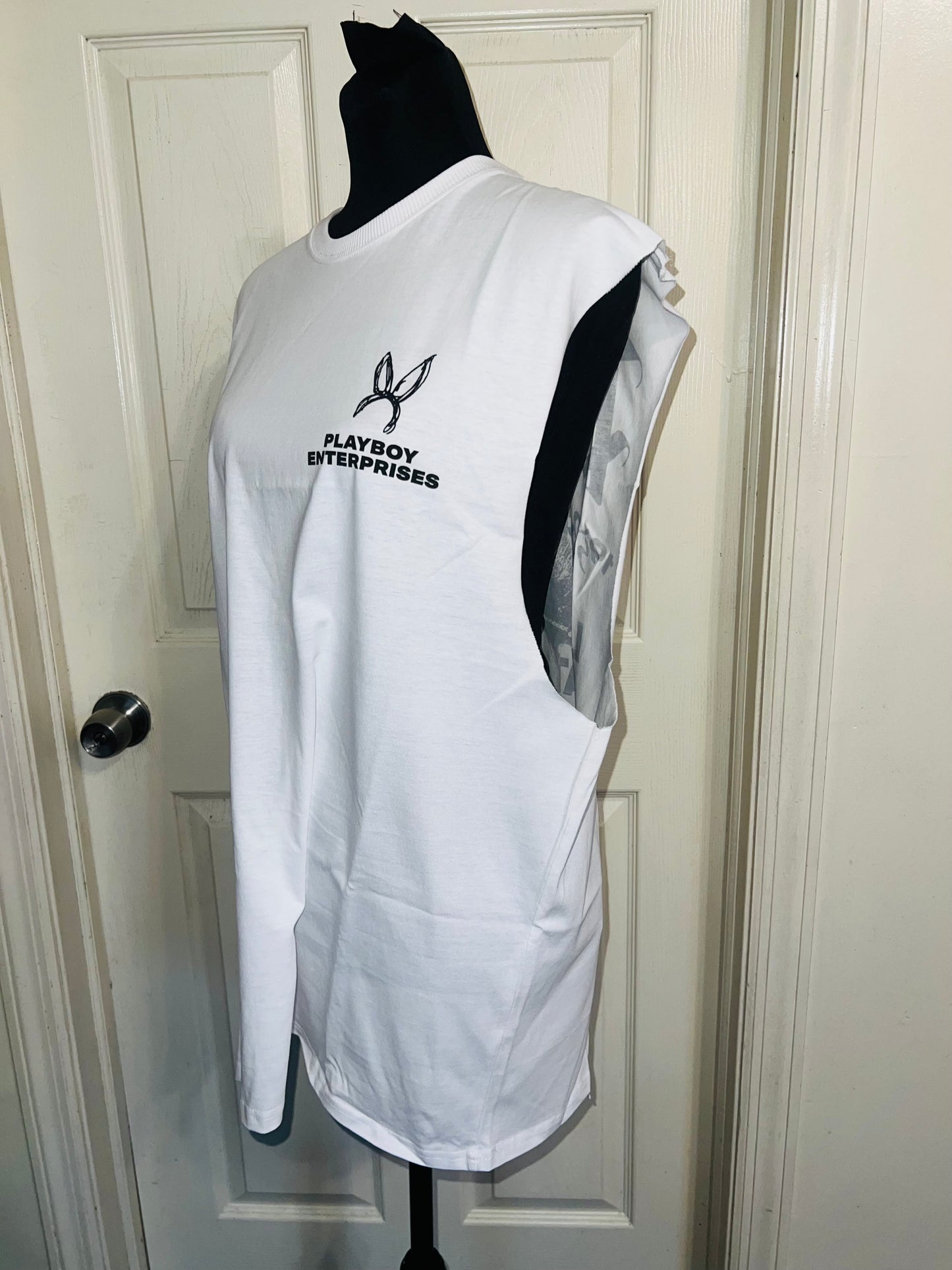 Playboy Double Sided Oversized Distressed Tank