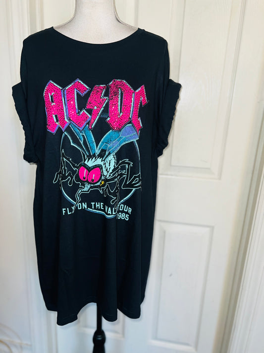 AC/DC Oversized Distressed Tee