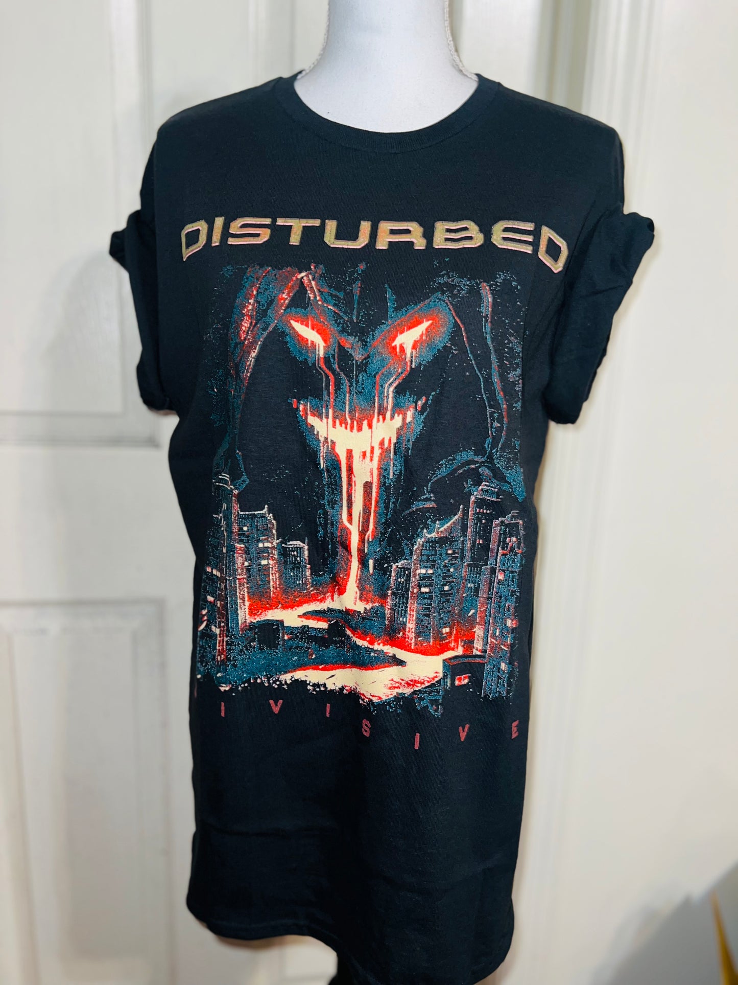 Disturbed Double Sided Oversized Distressed T-Shirt