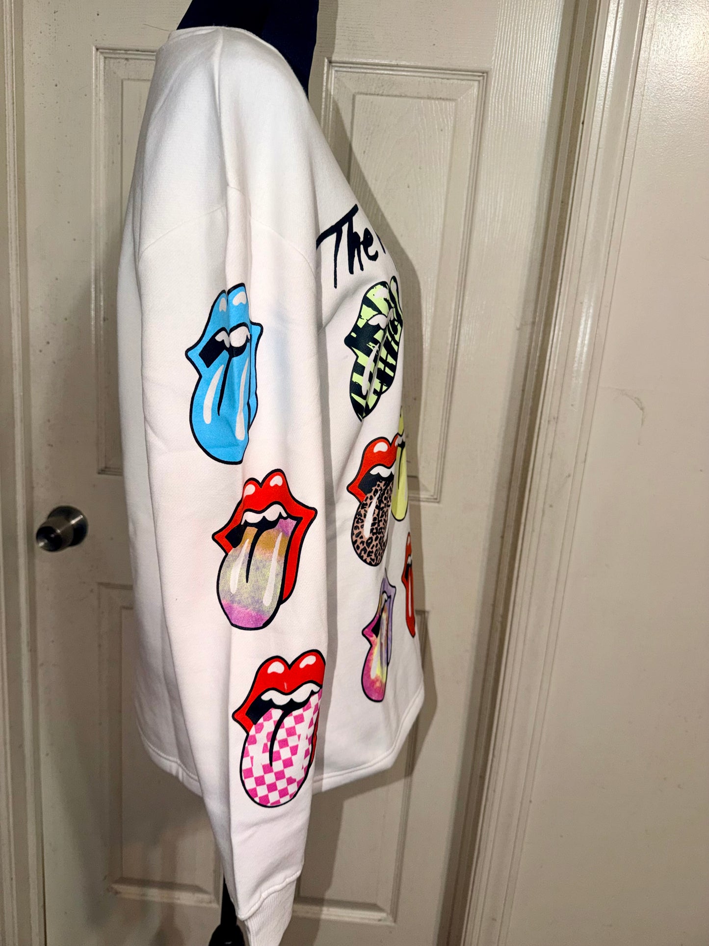 The Rolling Stones Oversized Distressed Sweatshirt