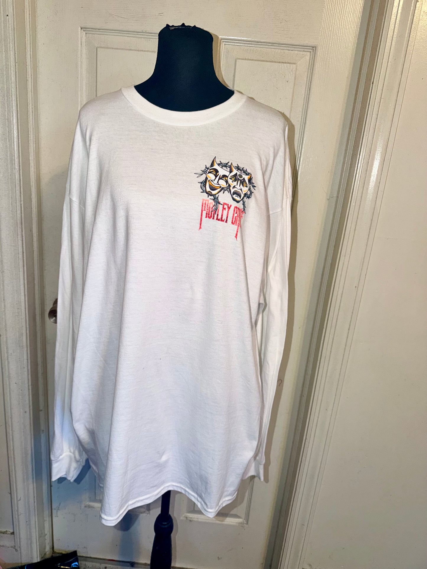 Motley Crue Double Sided Oversized Distressed Long Sleeve Tee