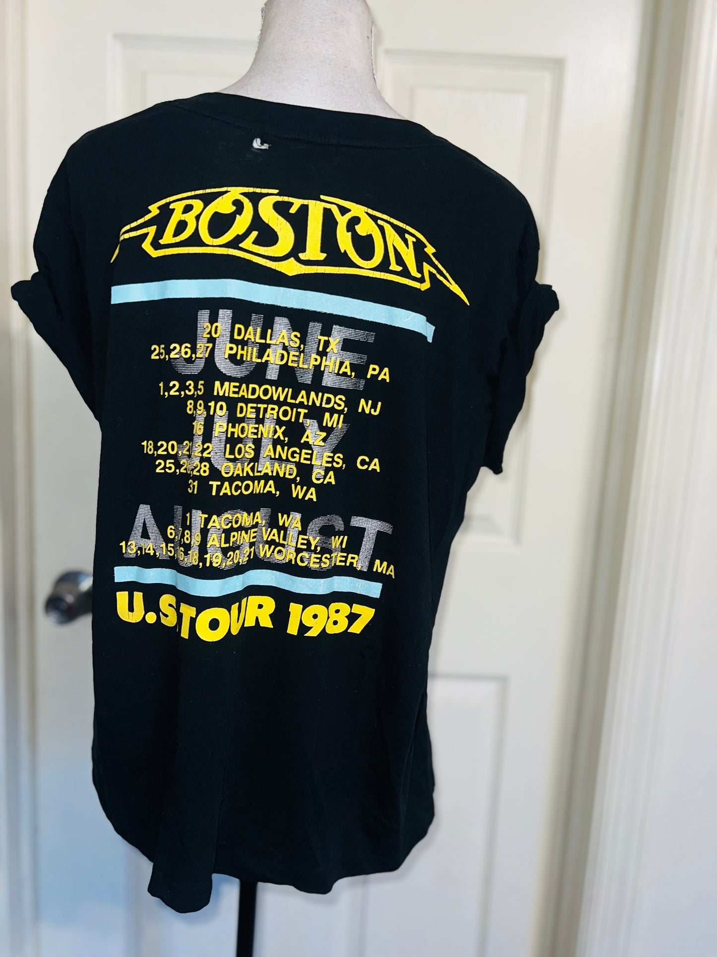 Boston Double Sided Oversized Distressed Tee