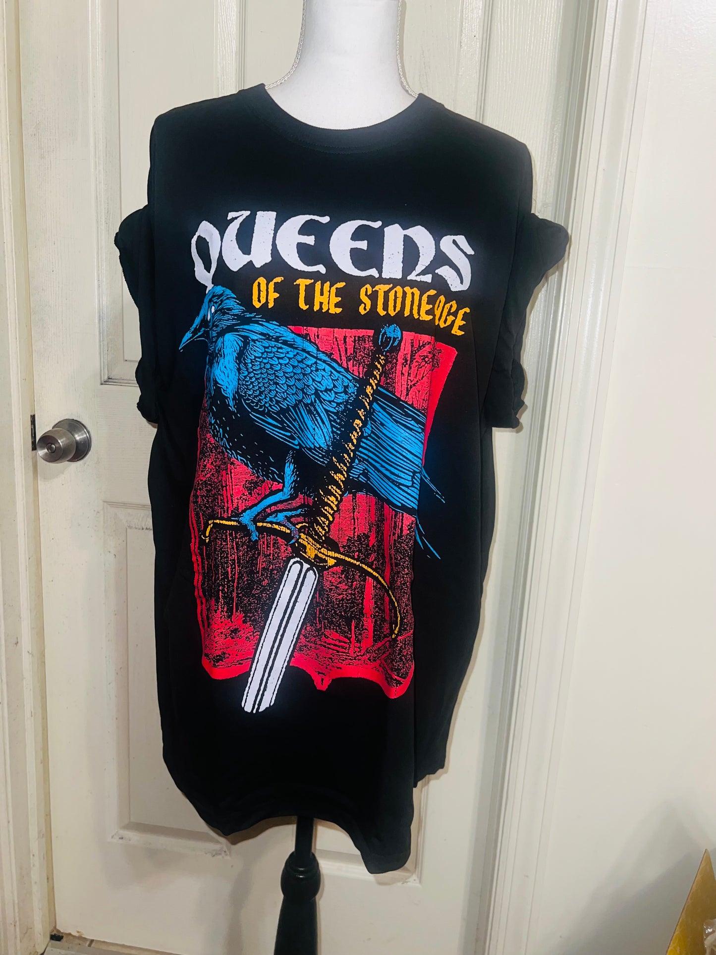 Queens of the Stoneage Oversized Distressed T-Shirt