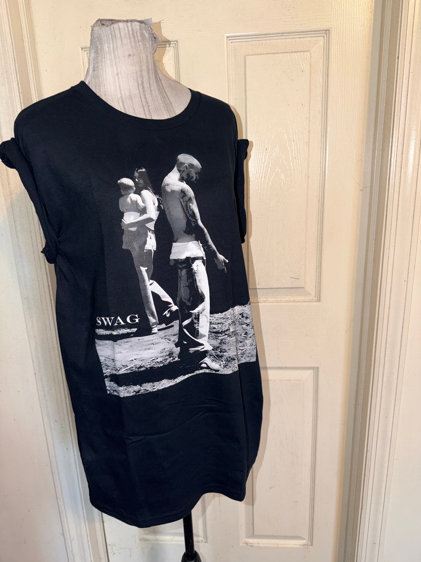 Justin Bieber Double Sided Oversized Distressed Tee