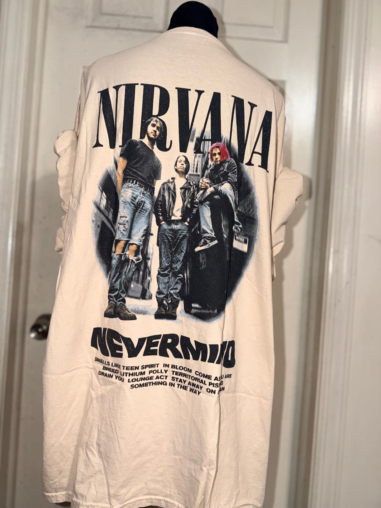 Nirvana Double Sided Oversized Distressed Tee