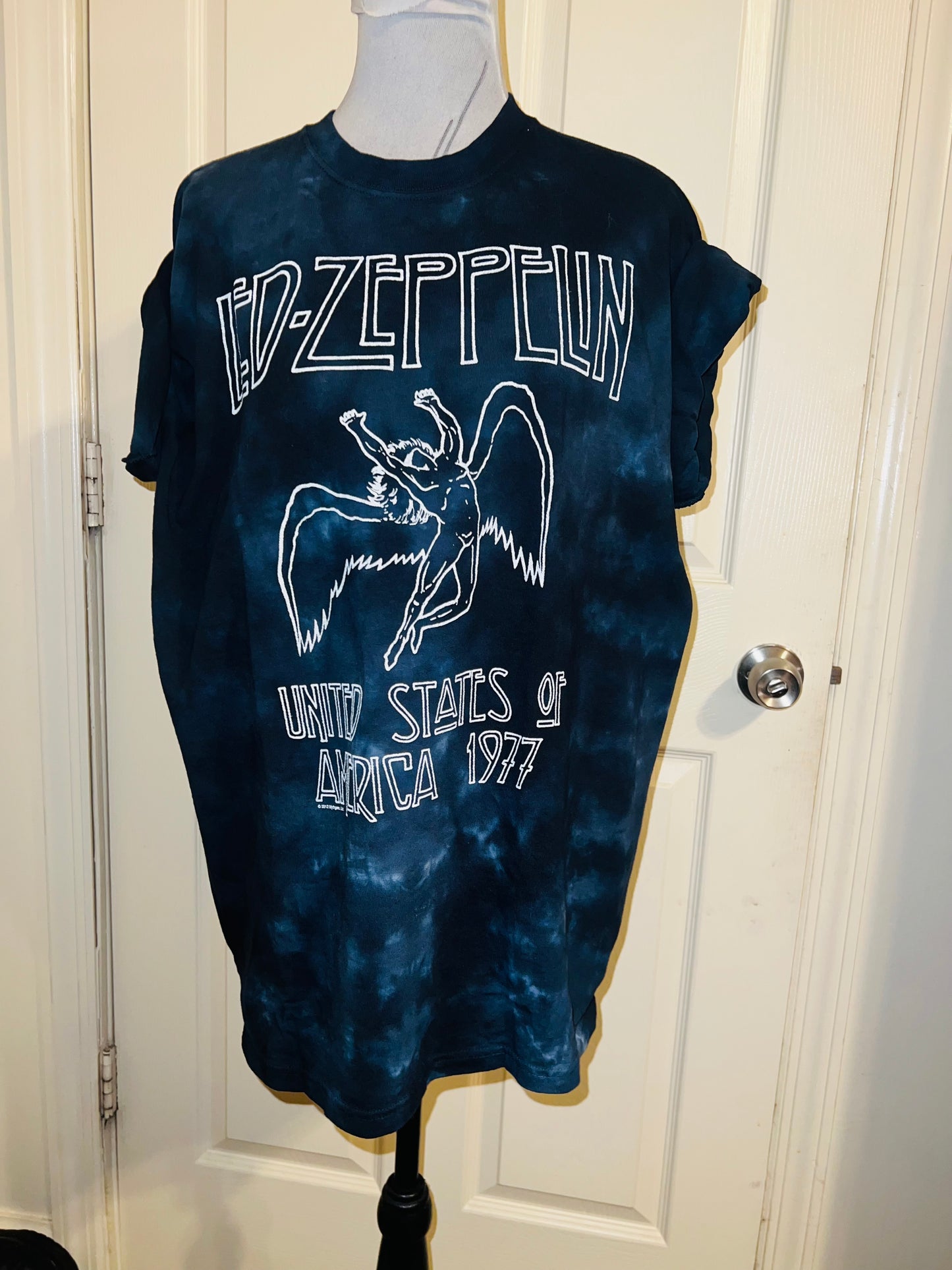 Led Zeppelin Tie Dye Oversized Distressed Tee