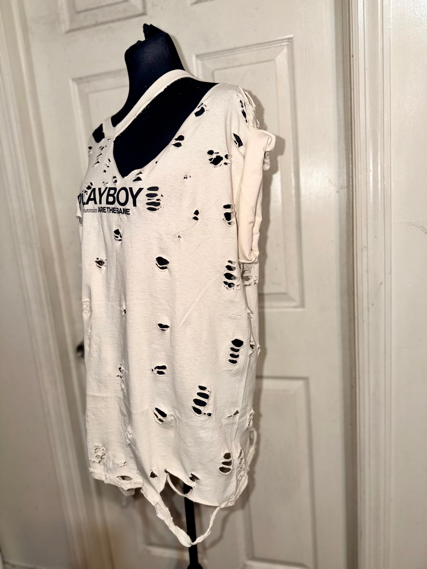 Playboy Double Sided Oversized Distressed Tee