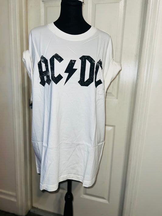 AC/DC Oversized Distressed Tee