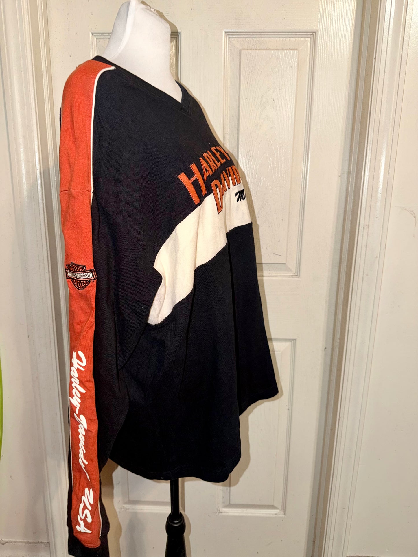 Harley Davidson Double Sided Oversized Distressed Vintage Jersey Sweatshirt