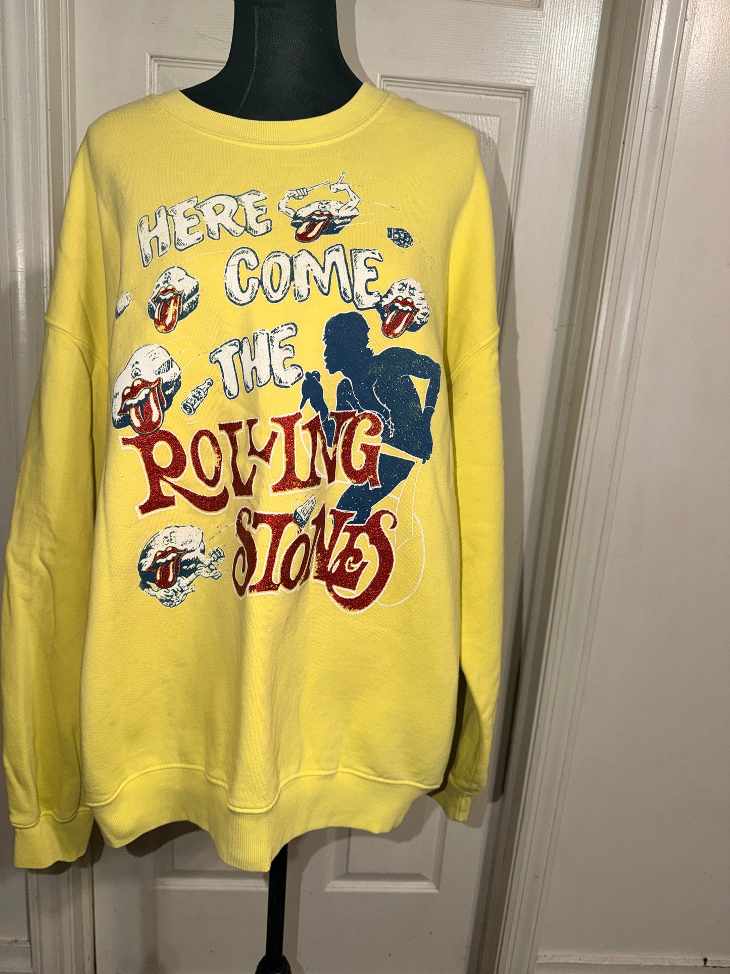 The Rolling Stones Oversized Distressed Sweatshirt