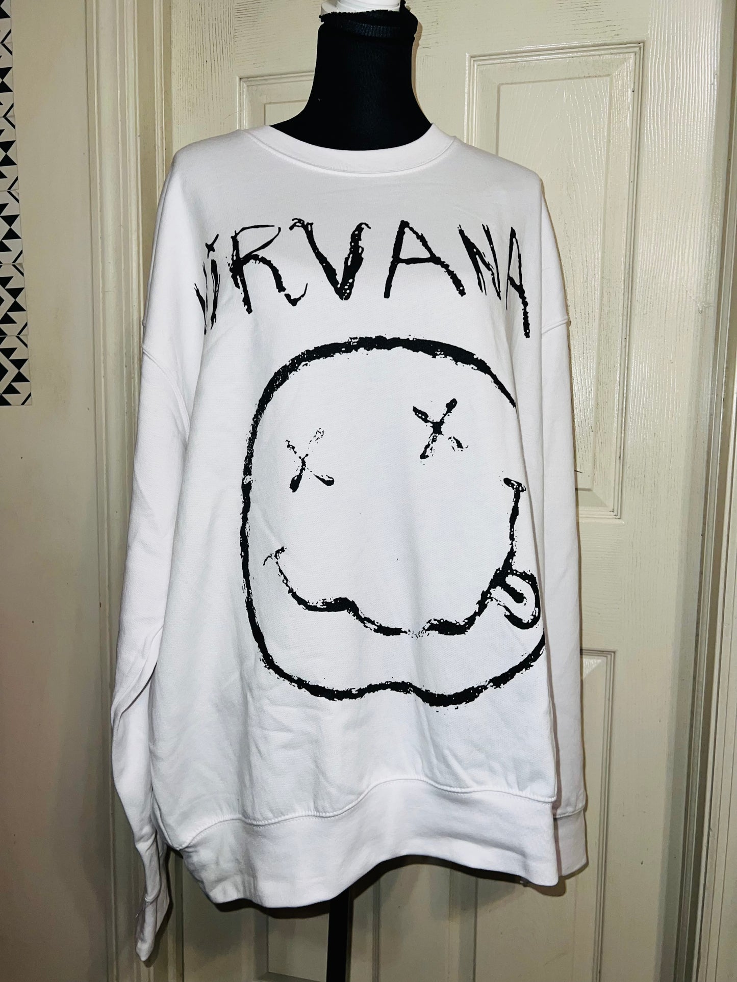 Nirvana Oversized Distressed Sweatshirt