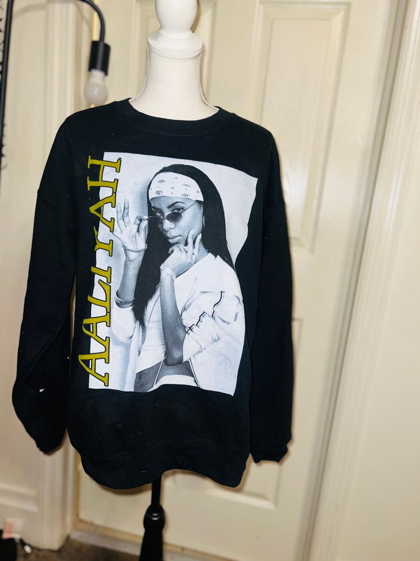 Aaliyah Oversized Distressed Sweatshirt