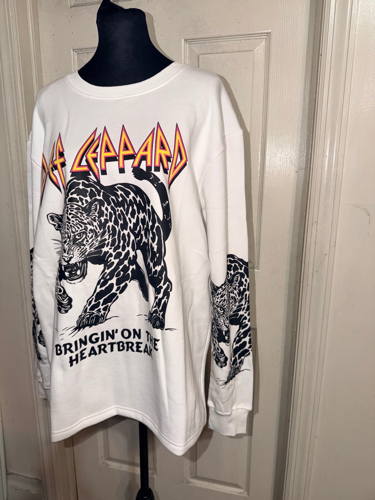 Def Leppard Oversized Distressed Sweatshirt