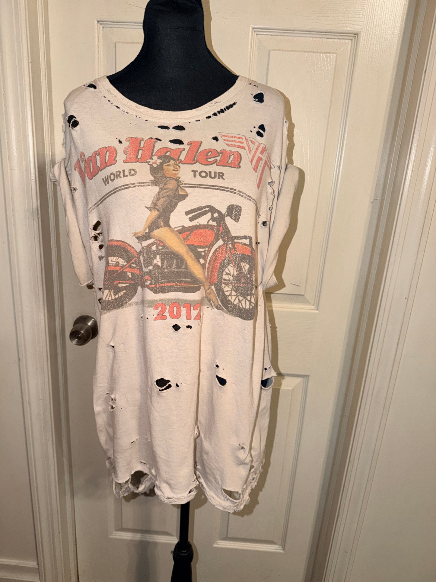 Van Halen Double Sided Oversized Distressed Tee