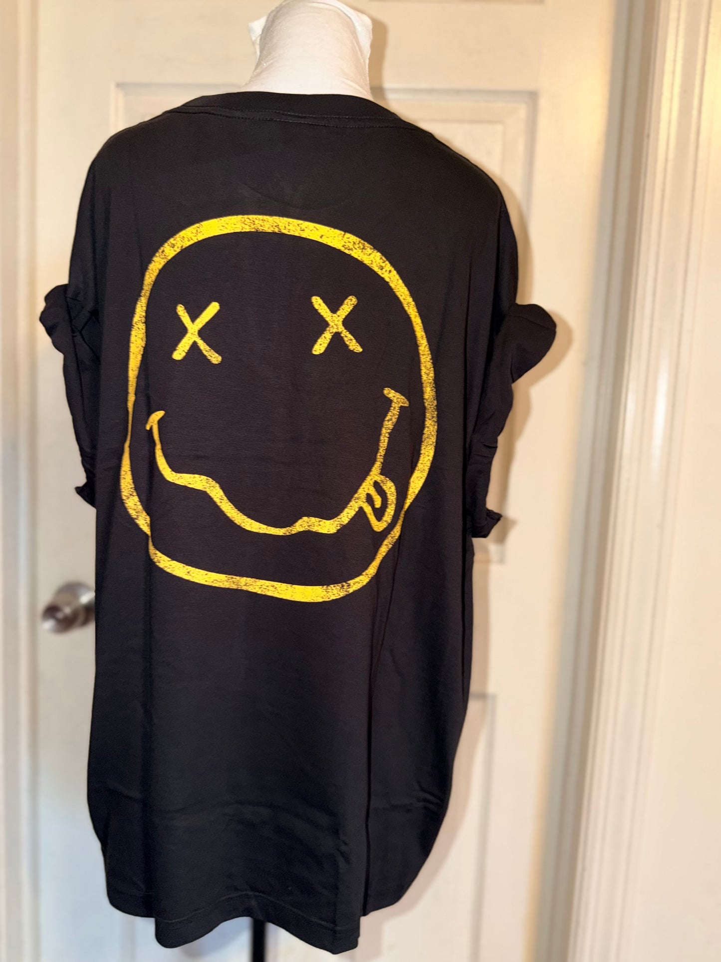 Nirvana Double Sided Oversized Distressed Tee