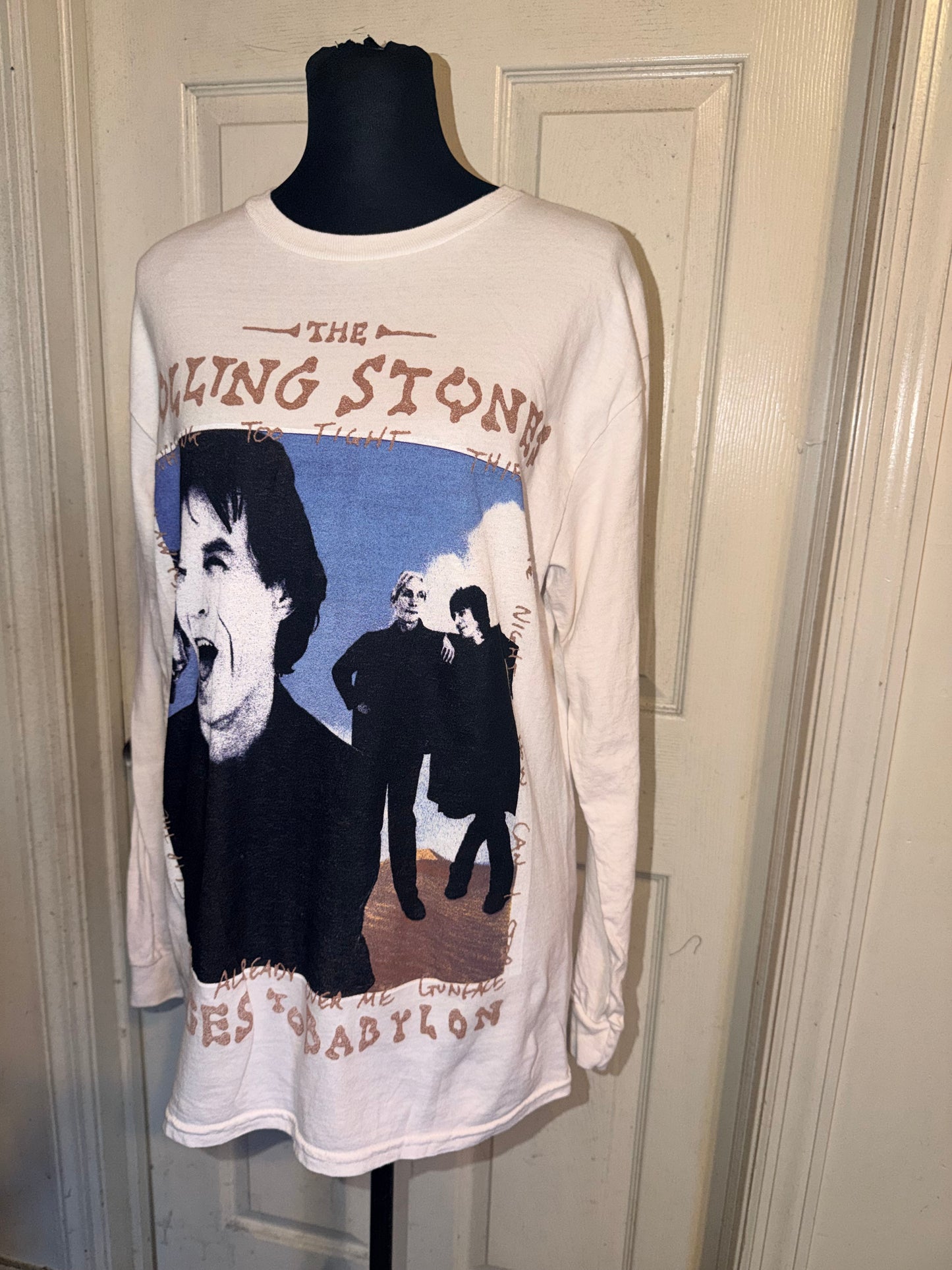 The Rolling Stones Oversized Distressed Long Sleeve Tee