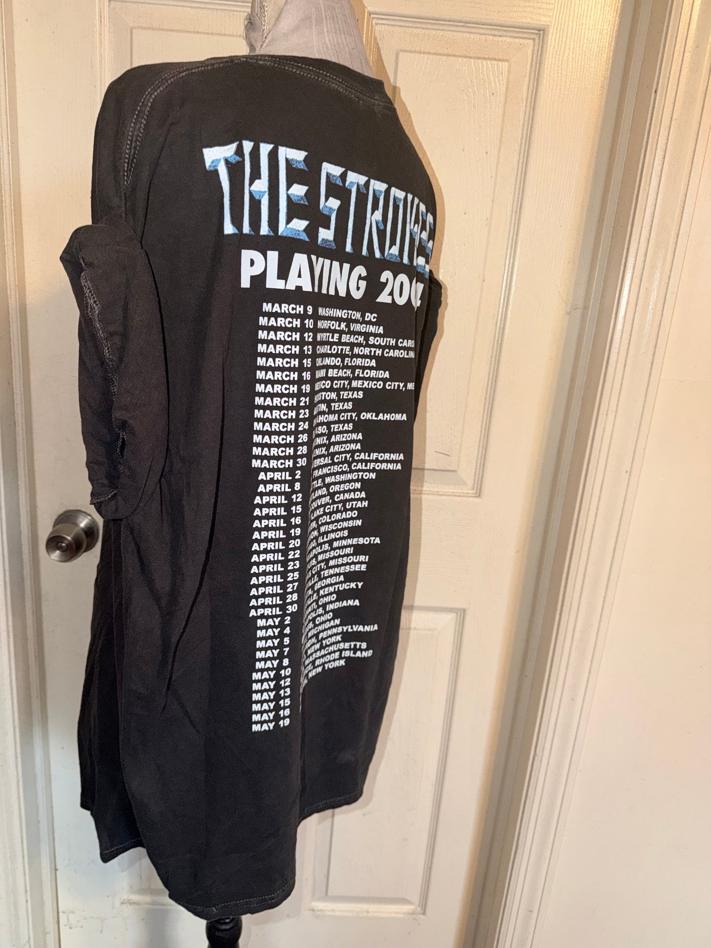 The Strokes Double Sided Oversized Distressed Tee