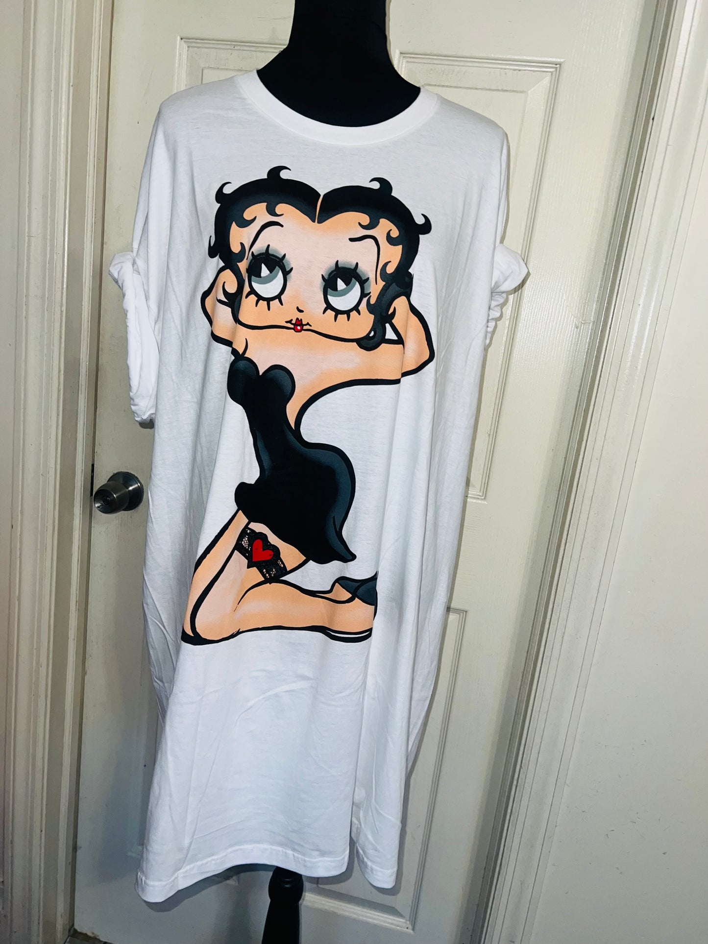 Betty Boop Oversized Distressed T-Shirt Dress