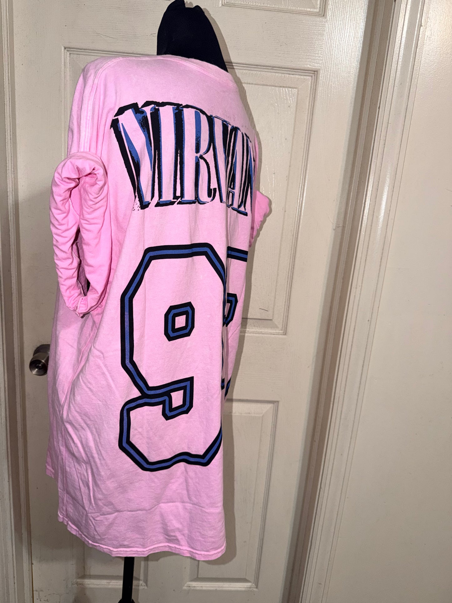 Nirvana Double Sided Oversized Distressed Tee