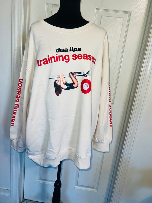 Dua Lipa Oversized Distressed Sweatshirt