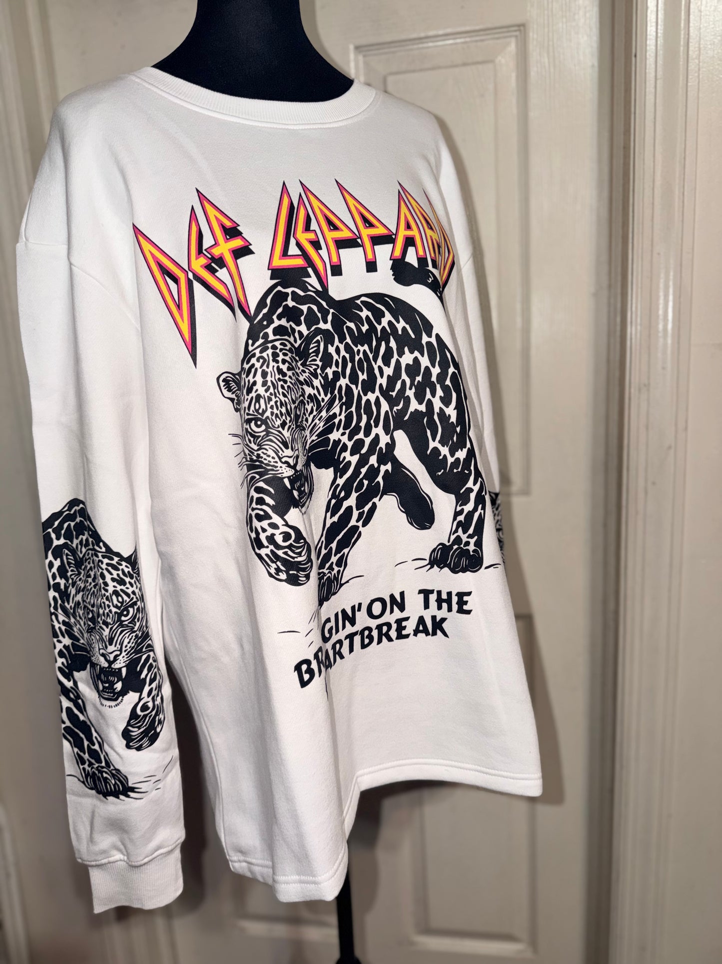 Def Leppard Oversized Distressed Sweatshirt