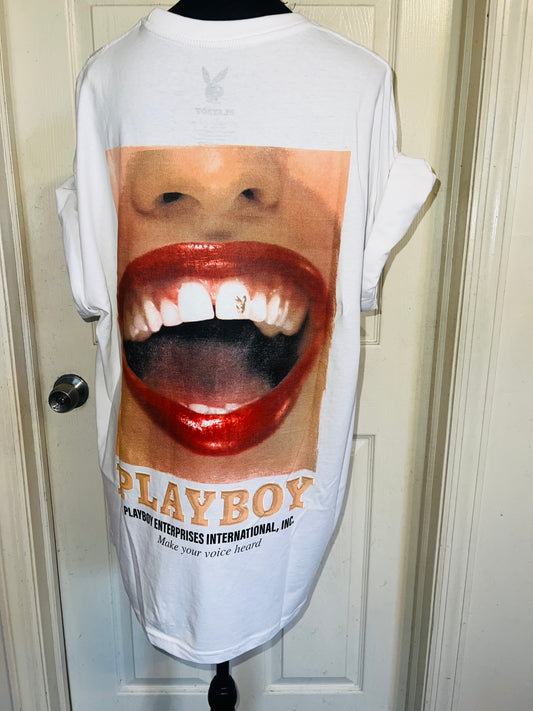Playboy Double Sided Oversized Distressed Tee