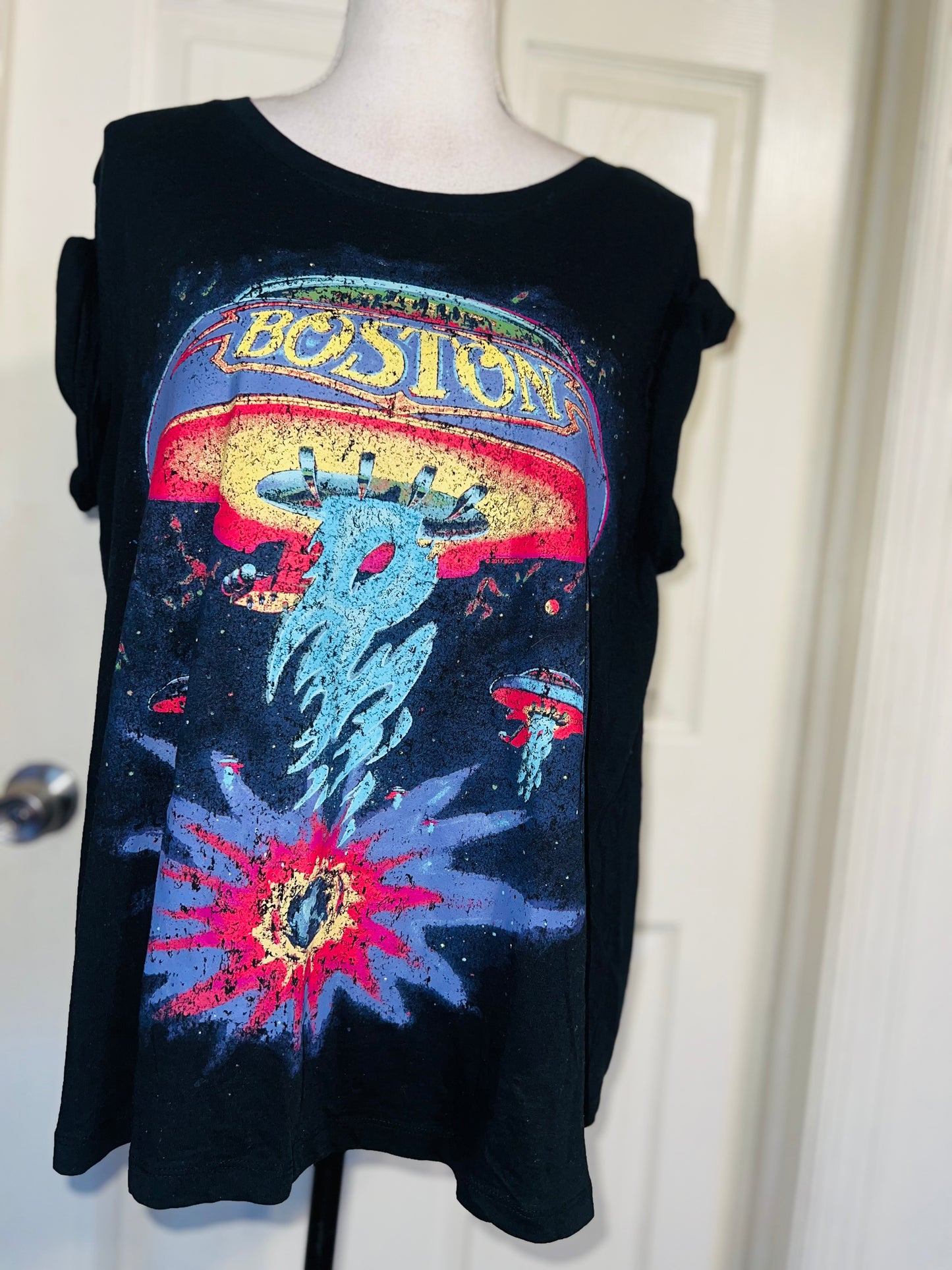Boston Double Sided Oversized Distressed Tee
