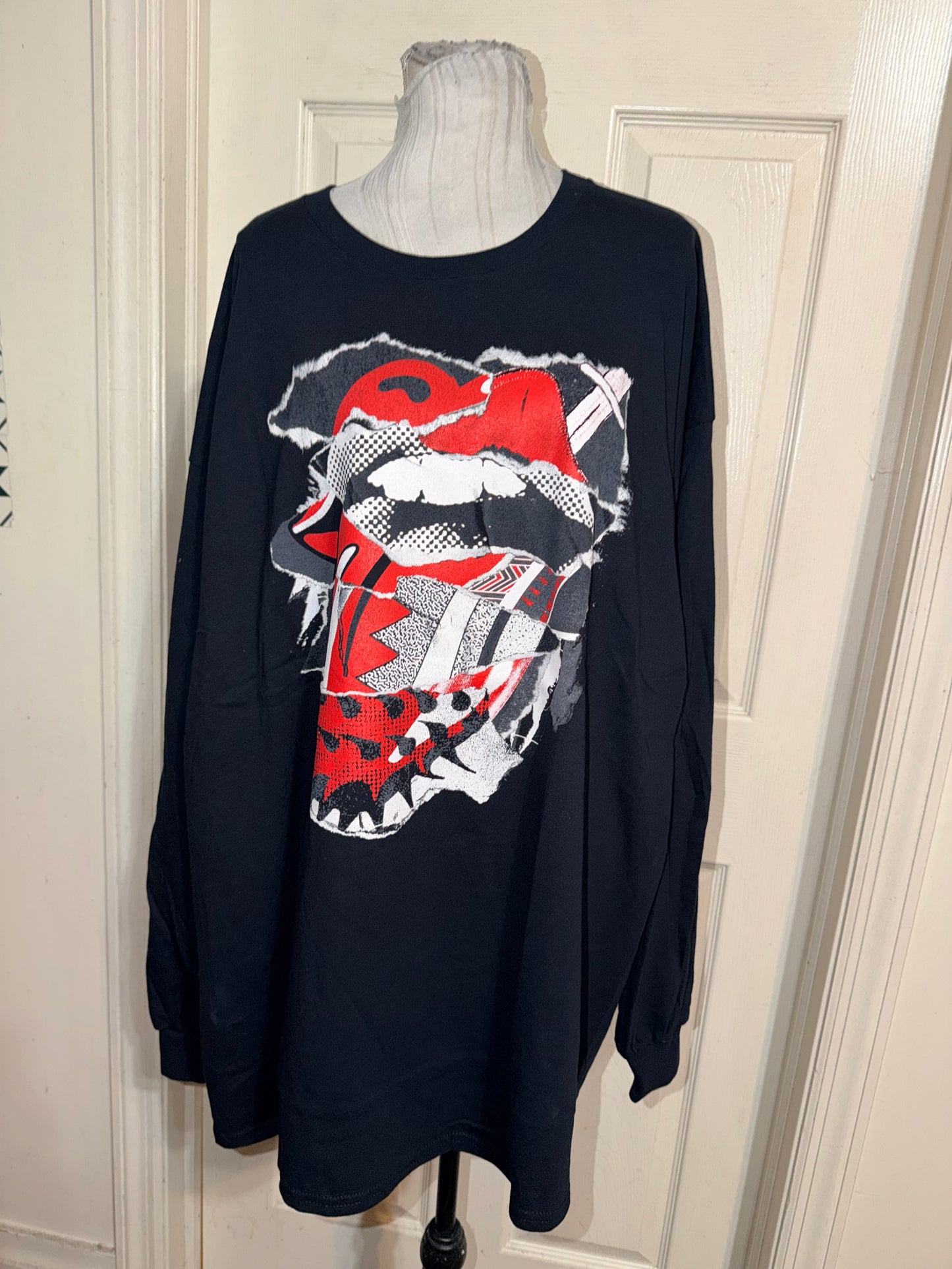 The Rolling Stones Oversized Distressed Long Sleeve Tee