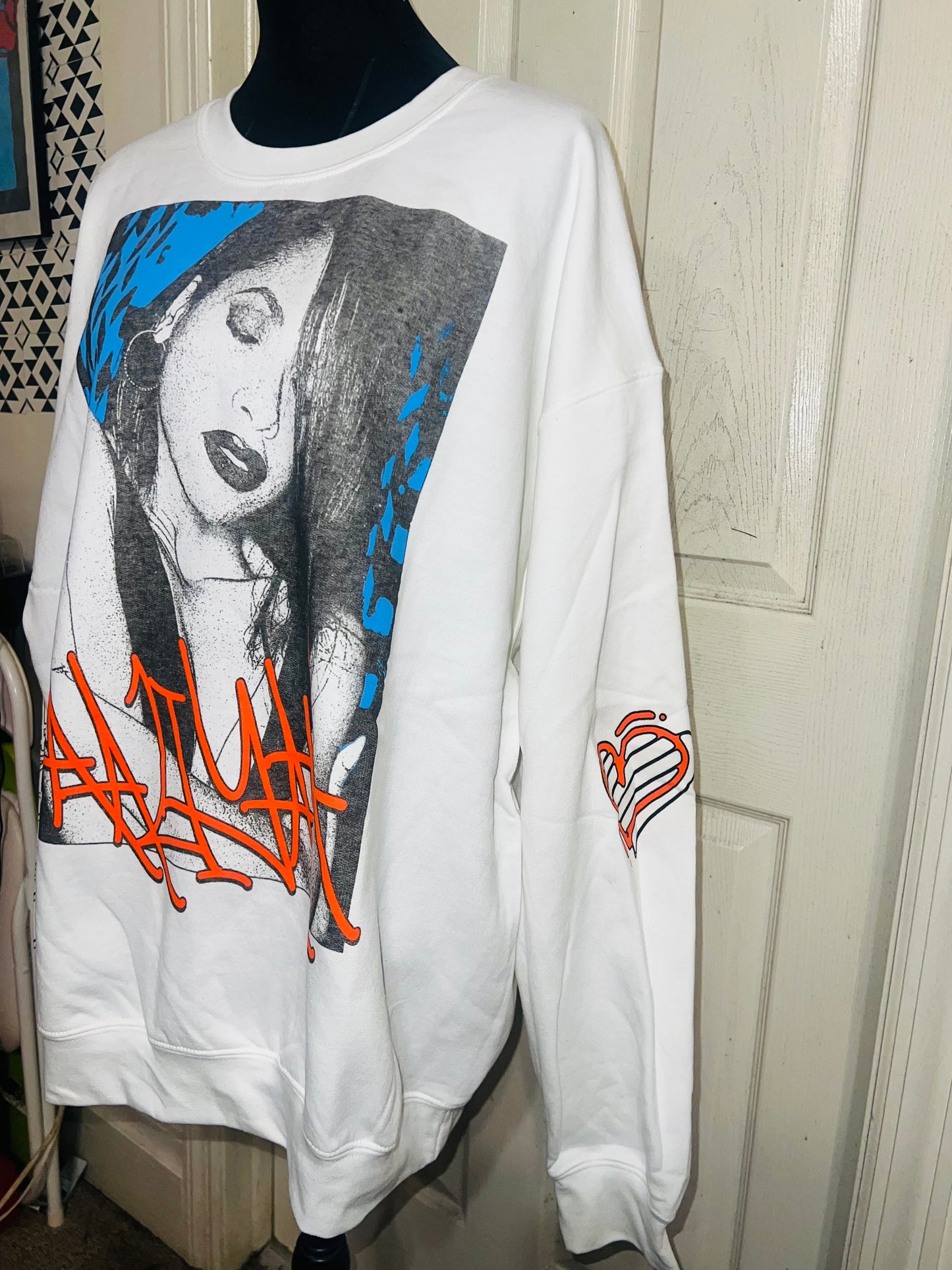 Aaliyah Oversized Distressed Sweatshirt