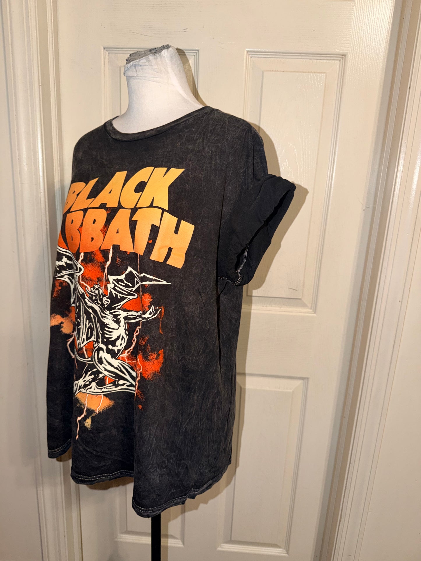 Black Sabbath Double Sided Oversized Distressed Tee
