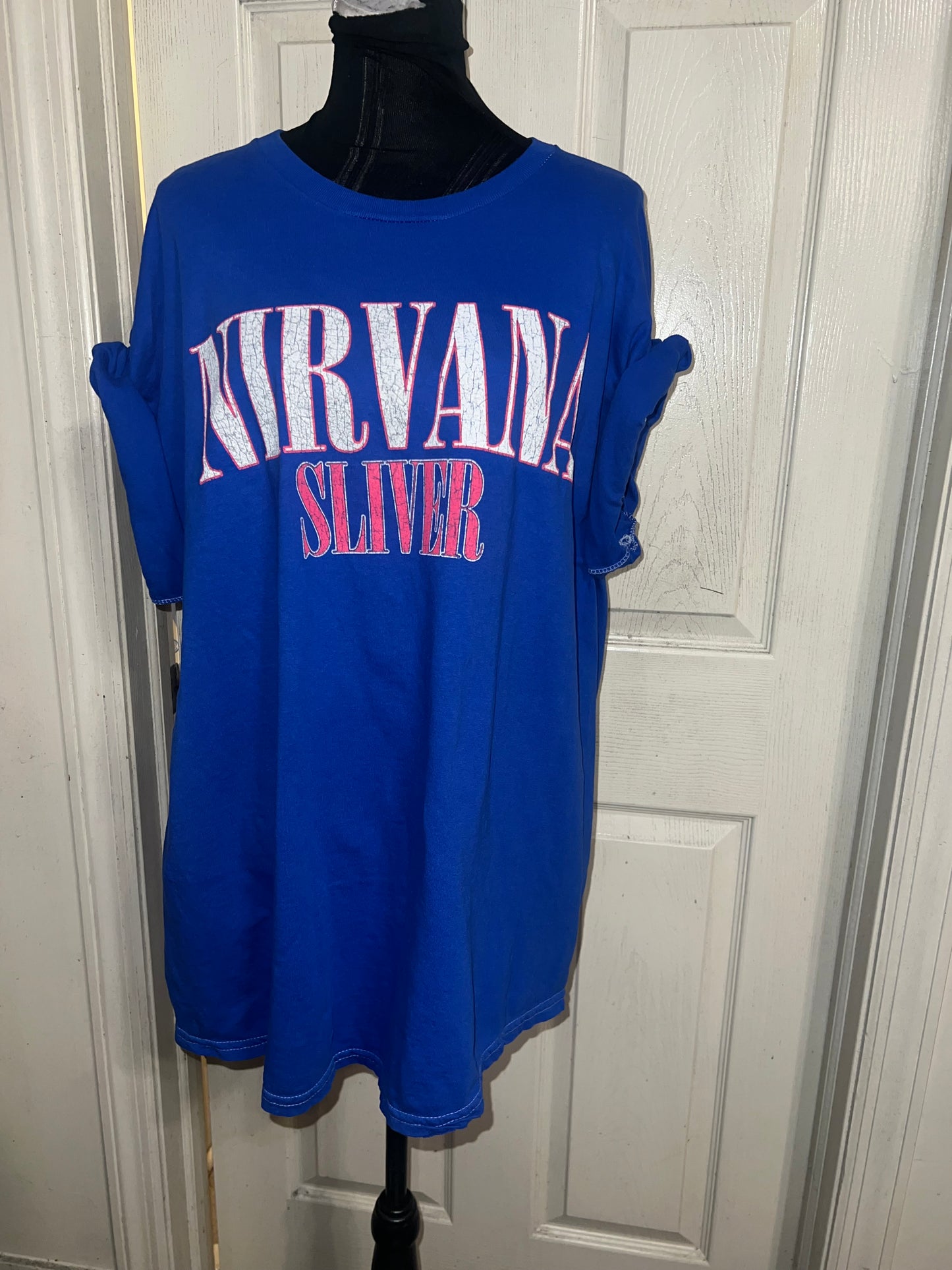 Nirvana Double Sided Oversized Distressed Tee