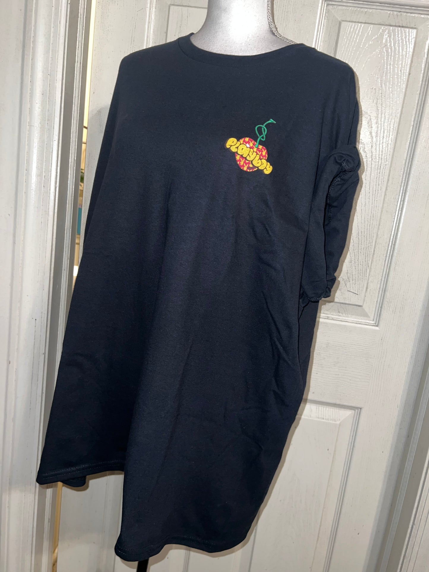 Playboy Cherry Double Sided Oversized Distressed Tee