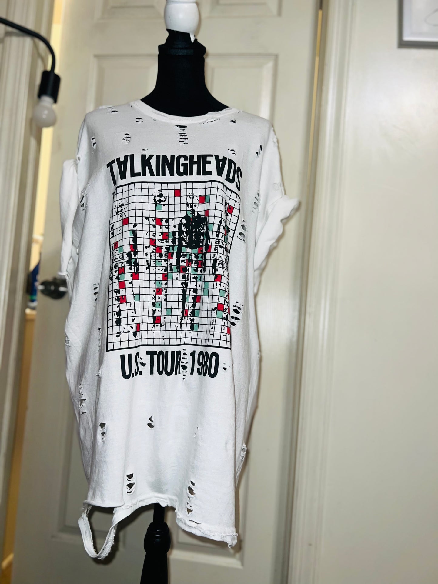 Talking Heads Double Sided Oversized Distressed Tee