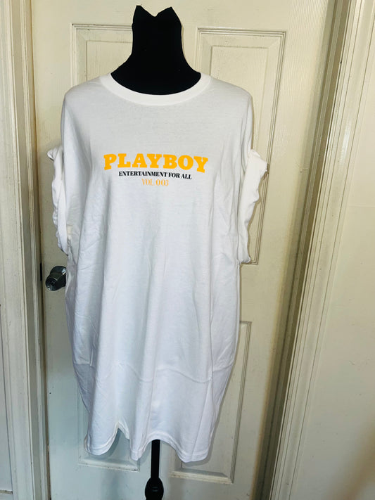 Playboy Double Sided Oversized Distressed Tee